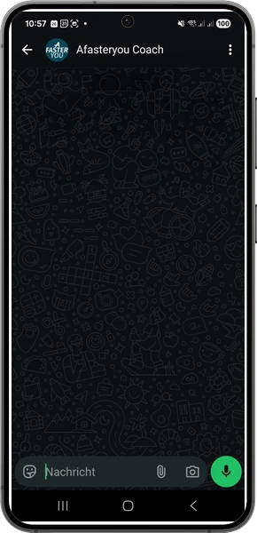 WhatsApp Chat with A Faster You Coach on Samsung S24