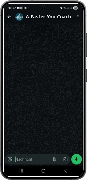 WhatsApp Chat with A Faster You Coach on Samsung S24