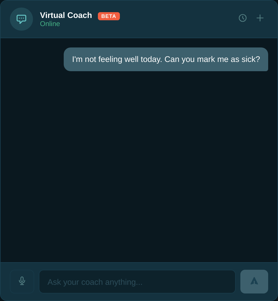 Virtual Coach In-App Chat