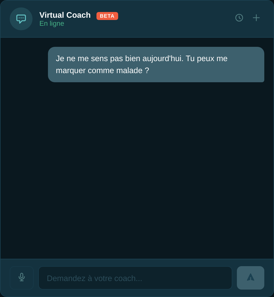 Chat intégré du Virtual Coach